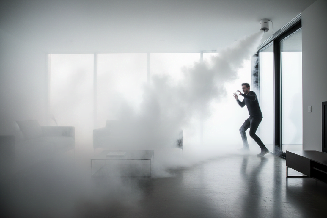 FogYou! 1000 Schutznebel-Gerät – Einbruchschutz durch Nebelkanone, Sichtweite null in unter 30 Sekunden