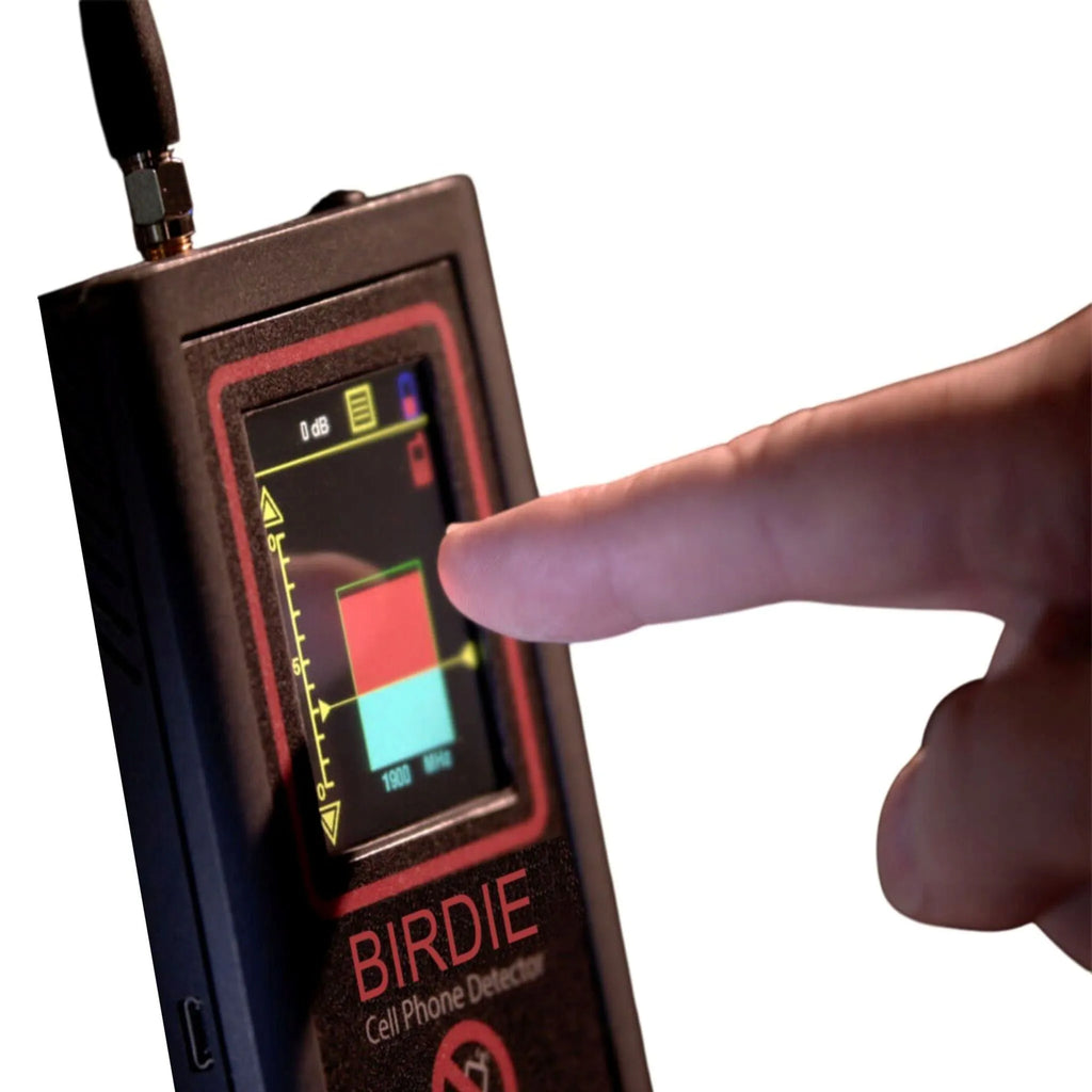 Birdie Mobilfunkdetektor – kompakter professioneller Handy-Detektor mit Touchscreen für Sicherheitsbereiche, 600-3800 MHz