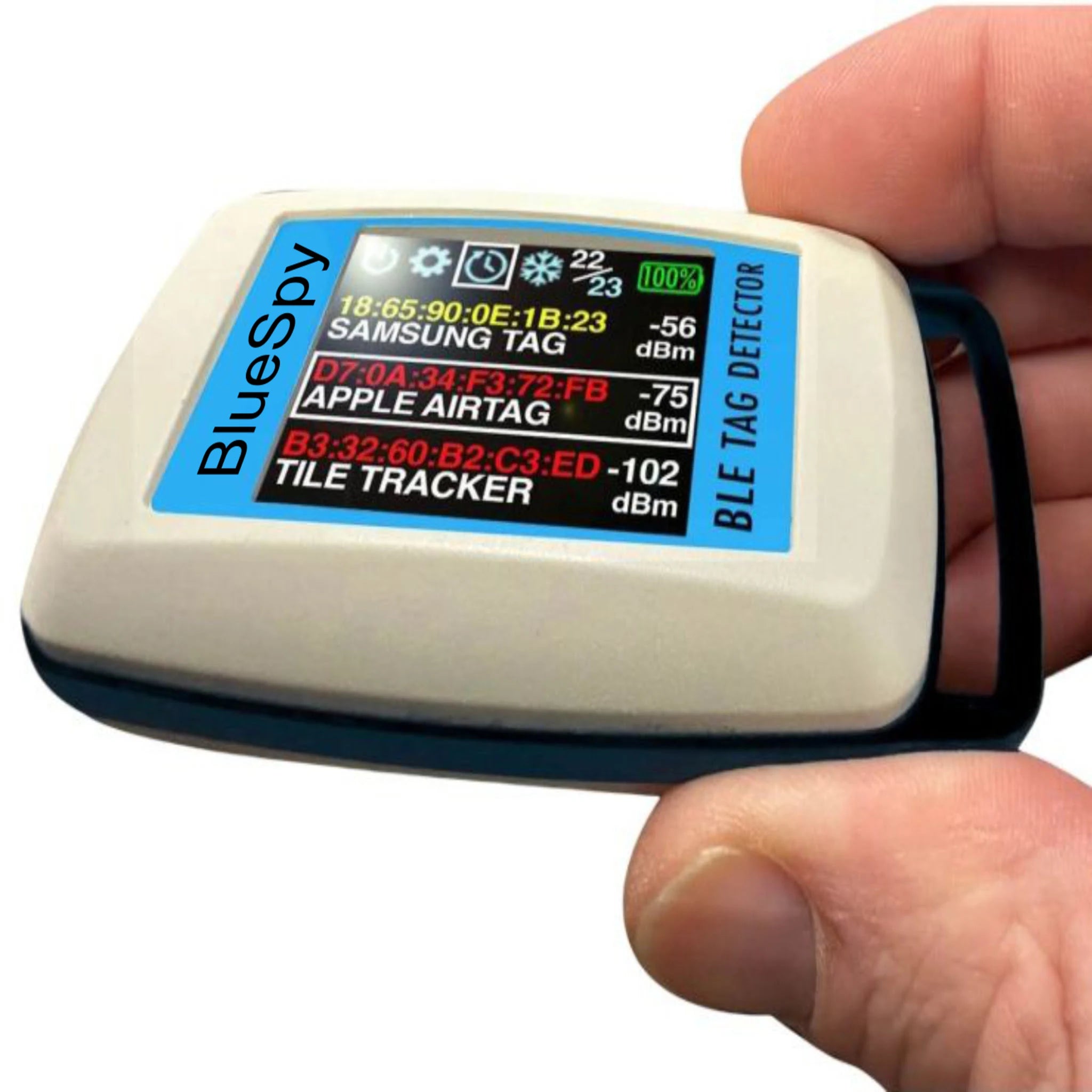 BlueSpy Tracker-Detektor – Schutz vor versteckten AirTags und Smart Tags