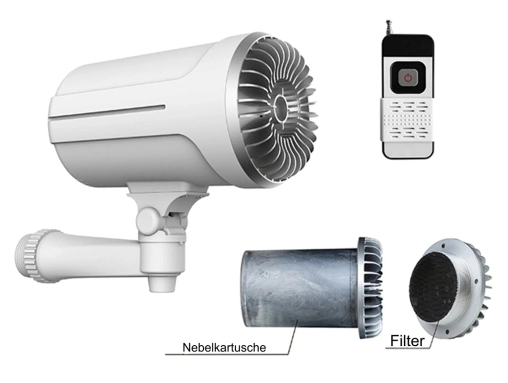FogYou! Schutznebel-System – Kompakte Nebelmaschine für Objektsicherheit in Haus, Büro und Garage