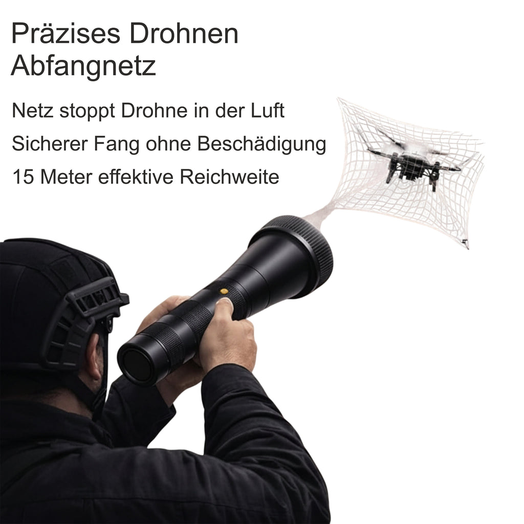 SafeNetPro Netzkanone – Detailansicht des Abschussmechanismus für präzise Netzwürfe